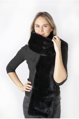 Black rex fur scarf